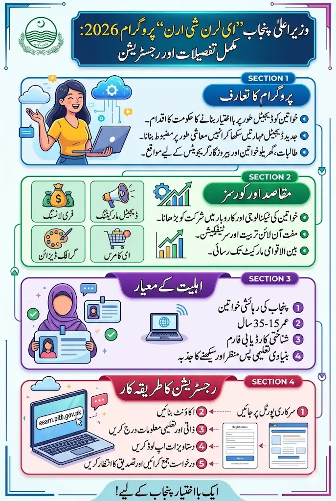 CM Punjab E Learn She Earn Program 2026 Online Registration Via Portal Full Details